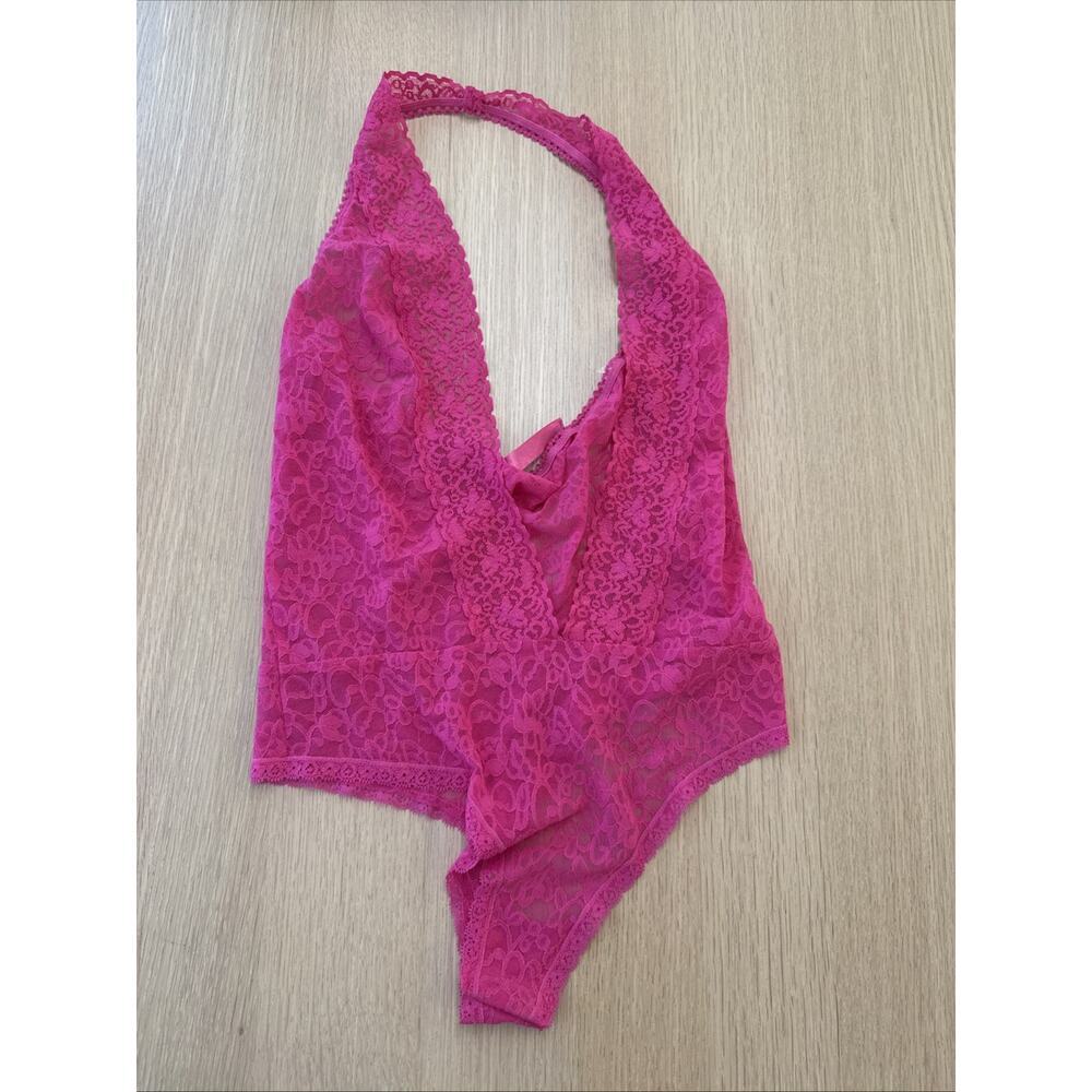 Y2k Lace Victoria Secret Bodysuit Hot Pink Size Medium Xx 1361